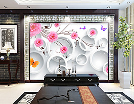 圓環(huán)裝飾背景墻