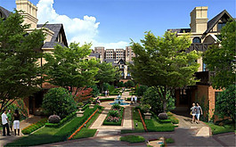 建筑區(qū)綠化景觀圖