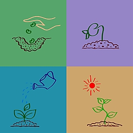 植物種植插畫素材