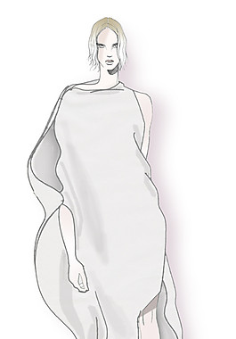白色長裙禮服設(shè)計圖