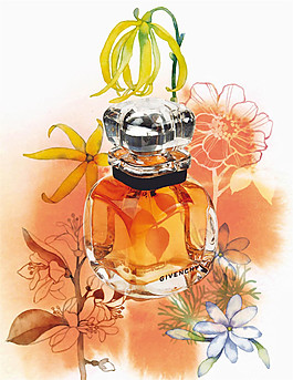 橙色花朵香水