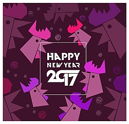 2017雞年新年海報設(shè)計元素
