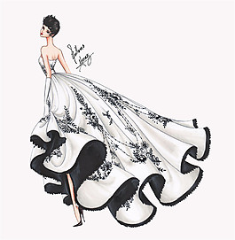 抹胸露背禮服設(shè)計(jì)圖