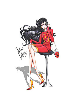 紅色女裝設(shè)計(jì)圖