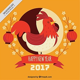 中國新年背景的好公雞