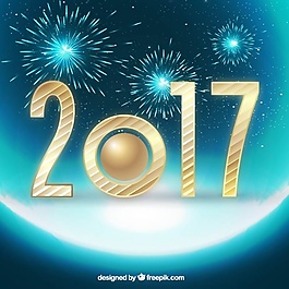 新年2017背景煙花