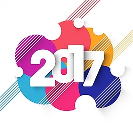 彩色2017背景圓形