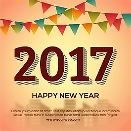 偉大的新年背景花環(huán)和建筑的輪廓
