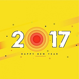 黃色背景與抽象線新年