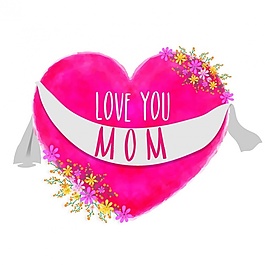 母親節(jié)背景與水彩心