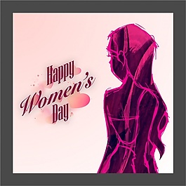 婦女節(jié)背景與手繪婦女紫色色調(diào)