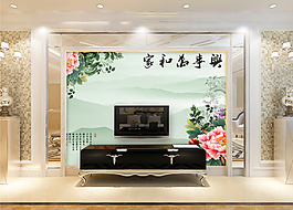 花卉風(fēng)景背景墻