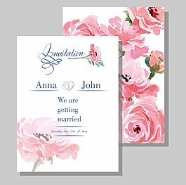 水彩繪粉玫瑰背景