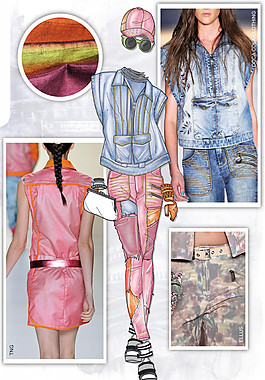 牛仔女裝設計與實物對比圖