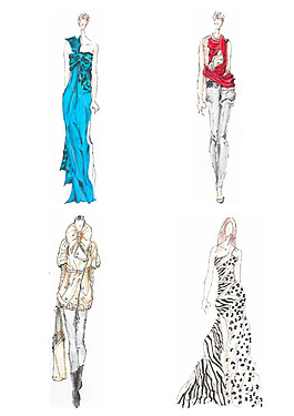 4款時(shí)尚女裝設(shè)計(jì)圖