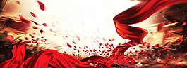紅綢banner背景
