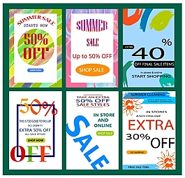 一套夏季促銷海報設(shè)計元素