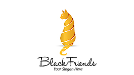 黃色小貓logo設(shè)計(jì)矢量素材