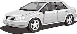 現代白色汽車設計素材圖