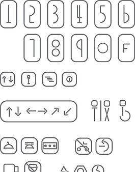 车站简笔画公共标识图标数字设计