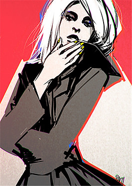 黑色女裝設計圖