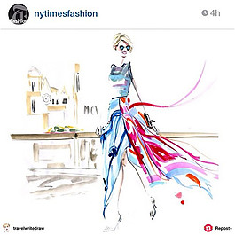 彩色線條連衣裙設計圖