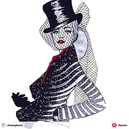 條紋時尚女裝設計圖