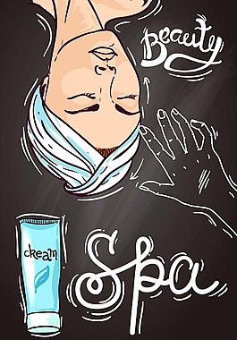 手绘美容人物