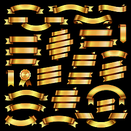 金色絲帶素材