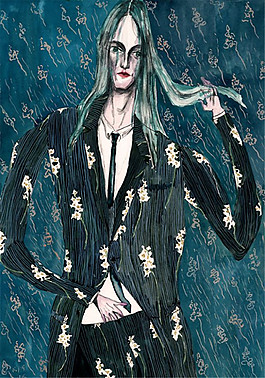 黑色花紋女裝設(shè)計圖