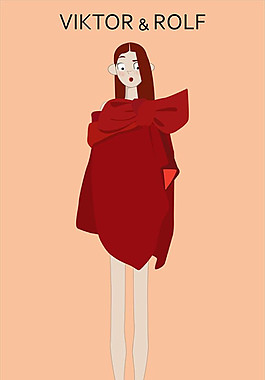 紅色連衣裙設(shè)計圖