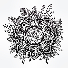 黑白藝術(shù)花紋