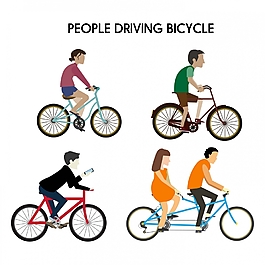 騎自行車人物插畫(huà)