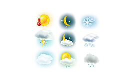 云與雪和太陽(yáng)天氣圖標(biāo)