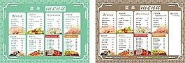 清新美食菜單