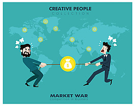 客戶資金市場矢量插畫