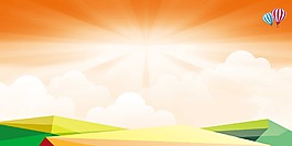 橙色星光幾何廣告背景