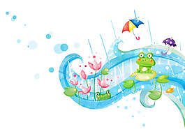 手繪唯美春天插畫