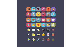 網(wǎng)頁(yè)復(fù)古圖標(biāo)PSD平面