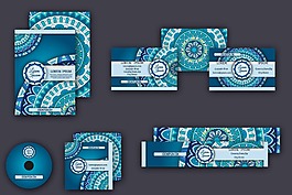 藍色藝術花紋VI 設計