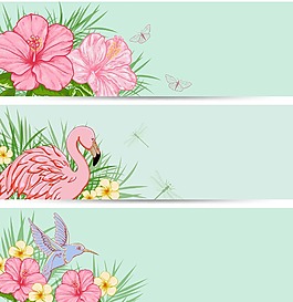 花朵和仙鶴邊框
