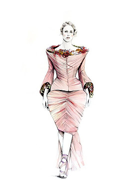 粉色短裙套裝設(shè)計(jì)圖