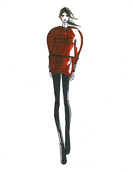 紅色女裝設(shè)計(jì)圖