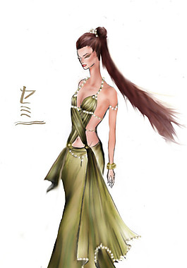 吊帶性感長(zhǎng)裙設(shè)計(jì)圖