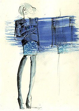 藍(lán)色女裝設(shè)計(jì)圖