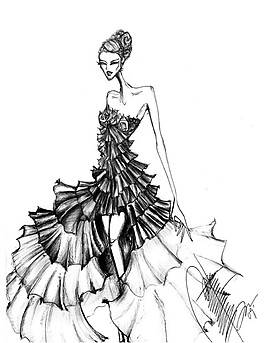 黑色長(zhǎng)裙設(shè)計(jì)圖