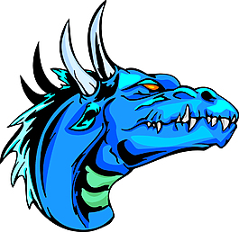 藍(lán)色恐龍頭像花紋