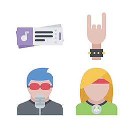 音樂音符簡潔矢量icon