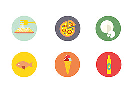 扁平化美食圖標(biāo)