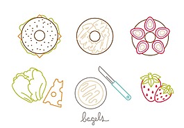 線性甜品圖標